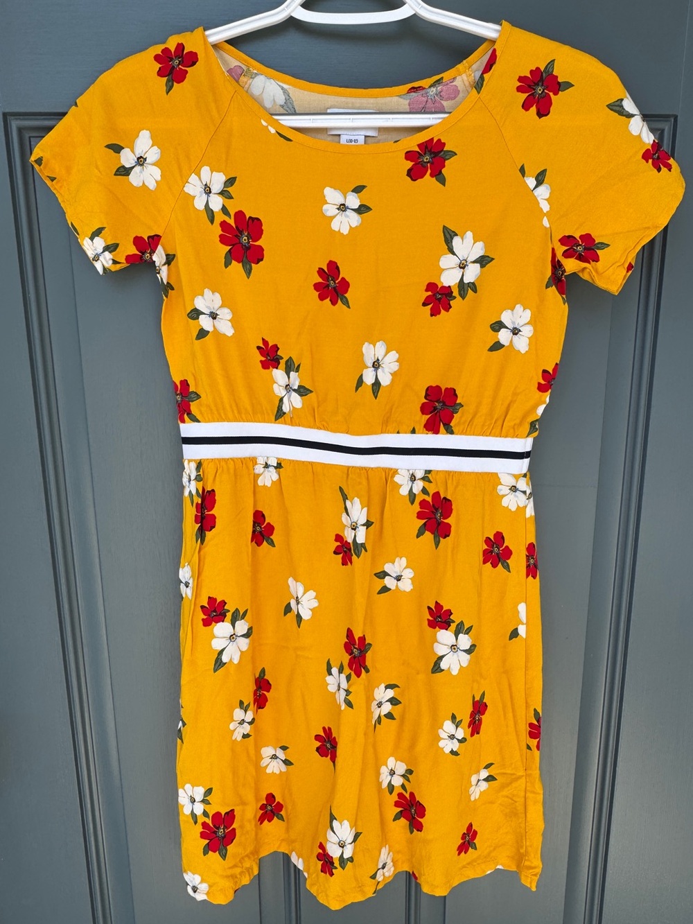 Old Navy Yellow Floral Dress with Waistband